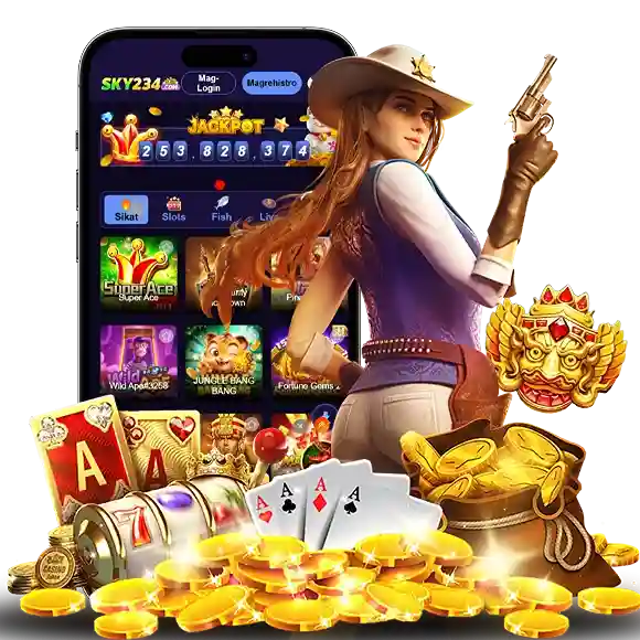 sky234.com mobile app download image featuring access to login, register, games, download services, app features, casino, and online casino play